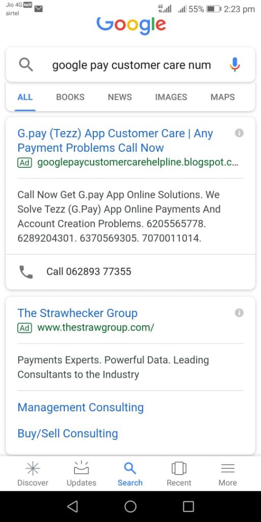 Cyber Crime: Trusting a Google Ad of Google Pay costs huge money to a hospital worker