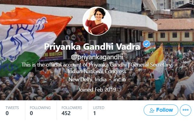 Ahead of Lucknow roadshow, Priyanka Gandhi Vadra joins Twitter
