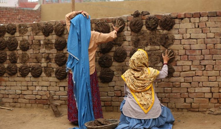 एक्ट्रेस तापसी पन्नू का देसी अवतार, दीवार पर ठोक रही हैं गोईठा