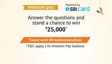 Take part in Amazon Freedom Quiz and win Rs.25000 Amazon Balance