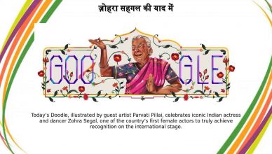 Google made doodles in memory of actress and dancer Zohra Sehgal